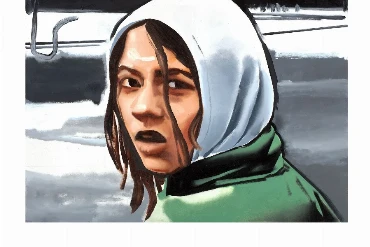 Wilhelm Sasnal, Rita, 2023 50 x 40 x 2.5 cm Öl auf Leinwand